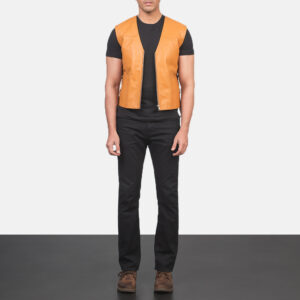 Brandon Tan Brown Leather Vest