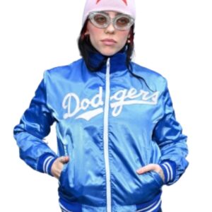 Billie Eilish Dodgers Blue Varsity Jacket