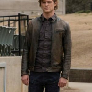 Angus MacGyver Distressed Silver Brown Leather Jacket