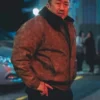 Ma Dong-seok The Roundup Punishment Brown Leather Jacket